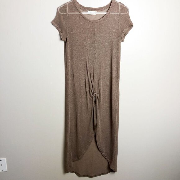 Sage Dresses & Skirts - SAGE The Label Knit Sheer Knotted Duster Midi Dress XS